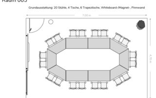 Raumaufbau, großer Gruppenraum, Tischgruppe 20 Plätze im Haus am Harbigweg