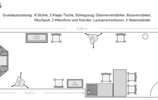 Raumaufbau, Bandprobenraum, im Haus am Harbigweg