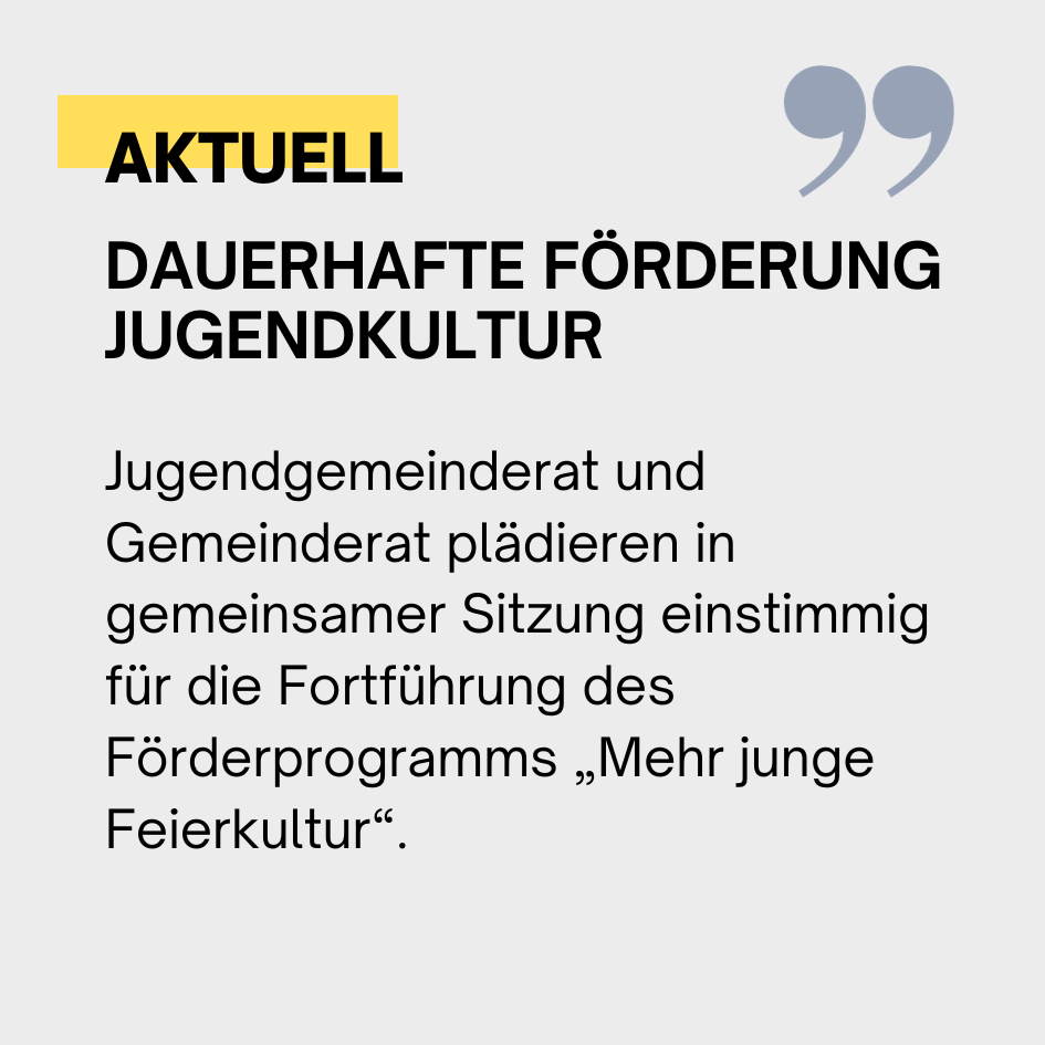 Dauerhafte Förderung der Jugendkultur