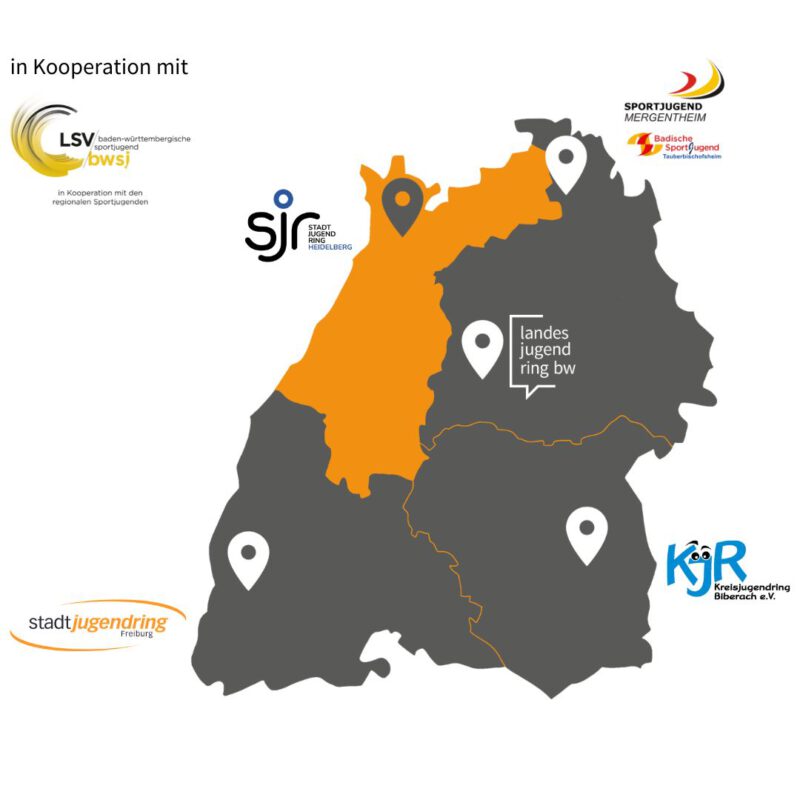 Projektlandkarte Fokus NB inkl. Logos Projektlandkarte von Baden-Württemberg