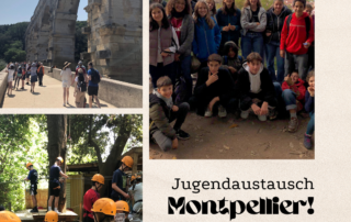 Collage mit Bildern des Jugendaustausch mit Montpellier