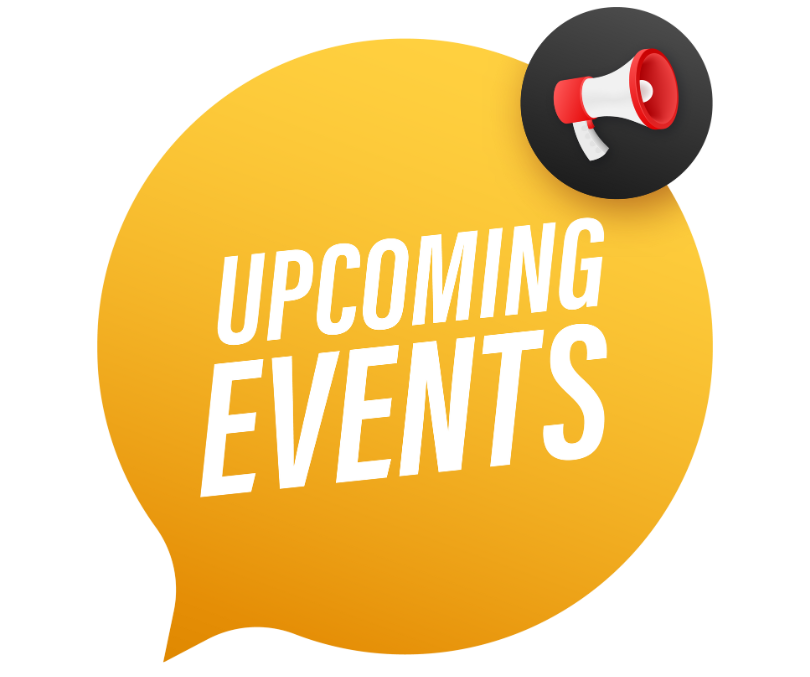 Sprechblase "Upcoming Events"
