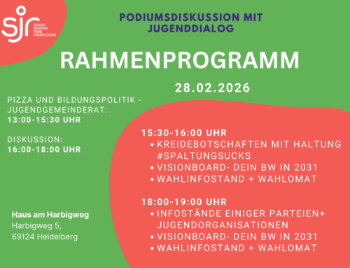 Rahmenprogramm zur Podiumsdiskussion mit Jugenddialog